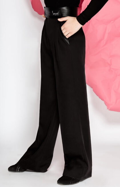 Juvenile latin trousers with leather waistband and pockets_2