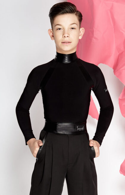 Antonio_junior leather crepe latin shirt_1