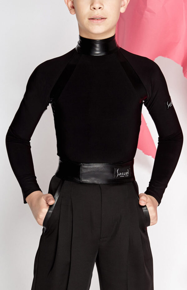 Antonio_junior leather crepe latin shirt_1_close