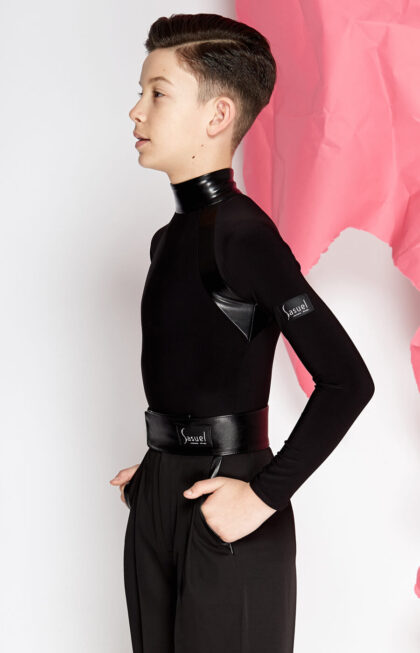 Antonio_junior leather crepe latin shirt_2