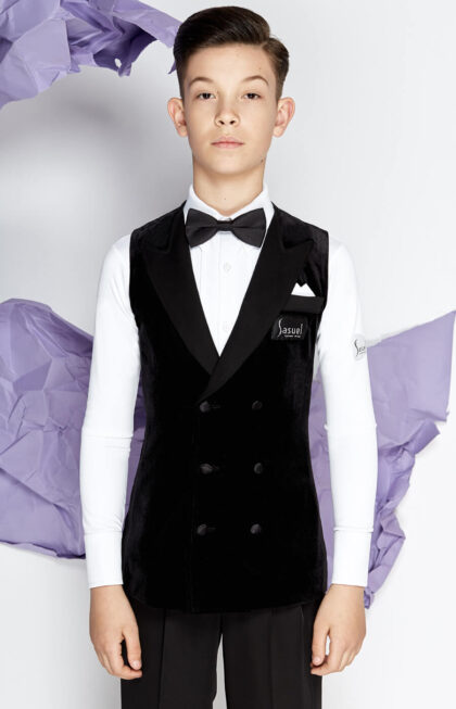 Junior velvet double breasted waistcoat1