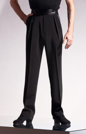 Men’s Slim-fit Latin Trousers with Satin Binding and Pockets
