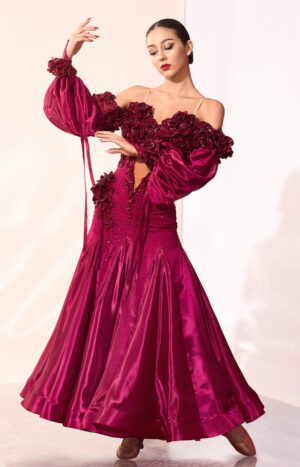 Ballroom Dress Burgundy Petals