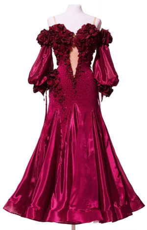 Ballroom Dress Burgundy Petals