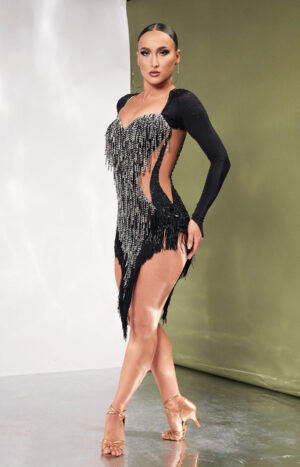 Latin Dress Fringed Stardust