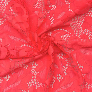Salmon Pink Stretch Lace