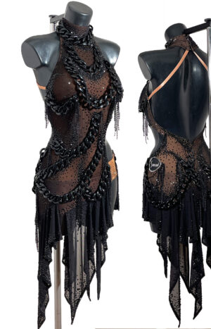 Latin dress Jet Black Chains