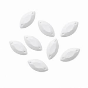 Pack of Resin Chalk White Navette Sew-On (500 pcs.)