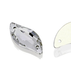 Pack of Crystal Silver Shade Leaf Sew-On (43 pcs.)