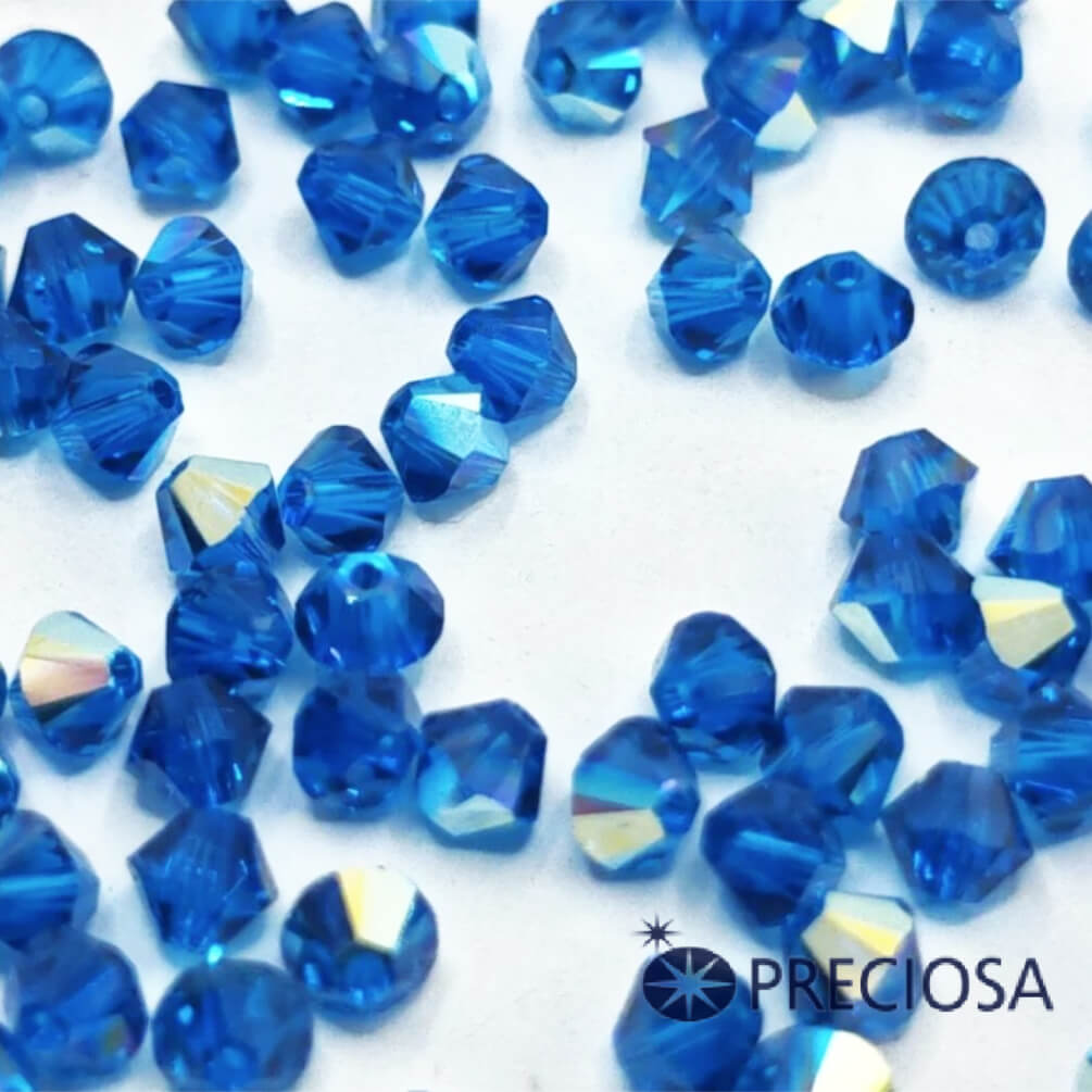 Preciosa Capri Blue AB Glass Beads
