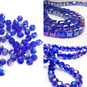 Cobalt Blue AB Glass Beads