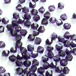 Deep Tanzanite Glass Beads - 4 mm (5x strings of 150 pcs./string)