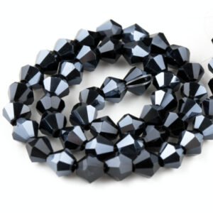 Jet Hematite Glass Beads