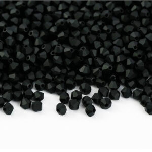 Jet Black Glass Beads