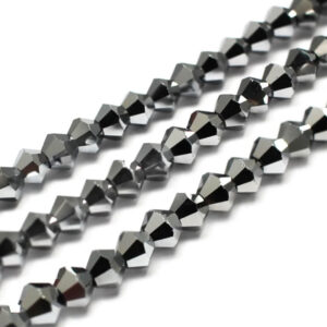 Silver Glass Beads - 4 mm, 6 mm