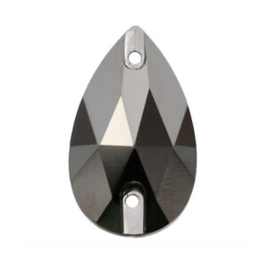 Pack of Jet Hematite Pear Sew-On