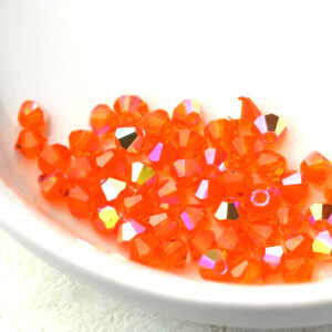 Orange AB Glass Beads - 4 mm (8x pack of approx. 100 pcs.)