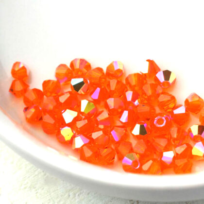 Orange AB_glass bead bicone