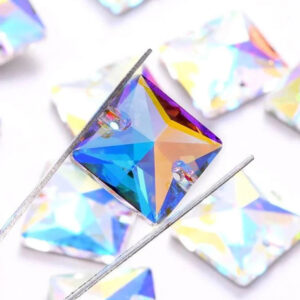 Pack of Resin Ab Rectangle Sew-On