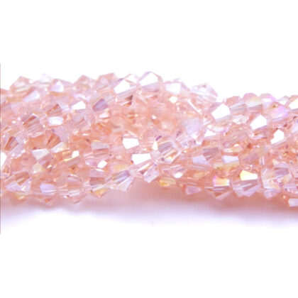RosePeach_glass bead bicone