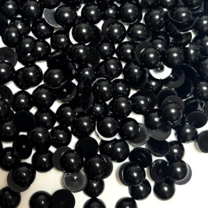 Pack of Satin Black Half Pearls