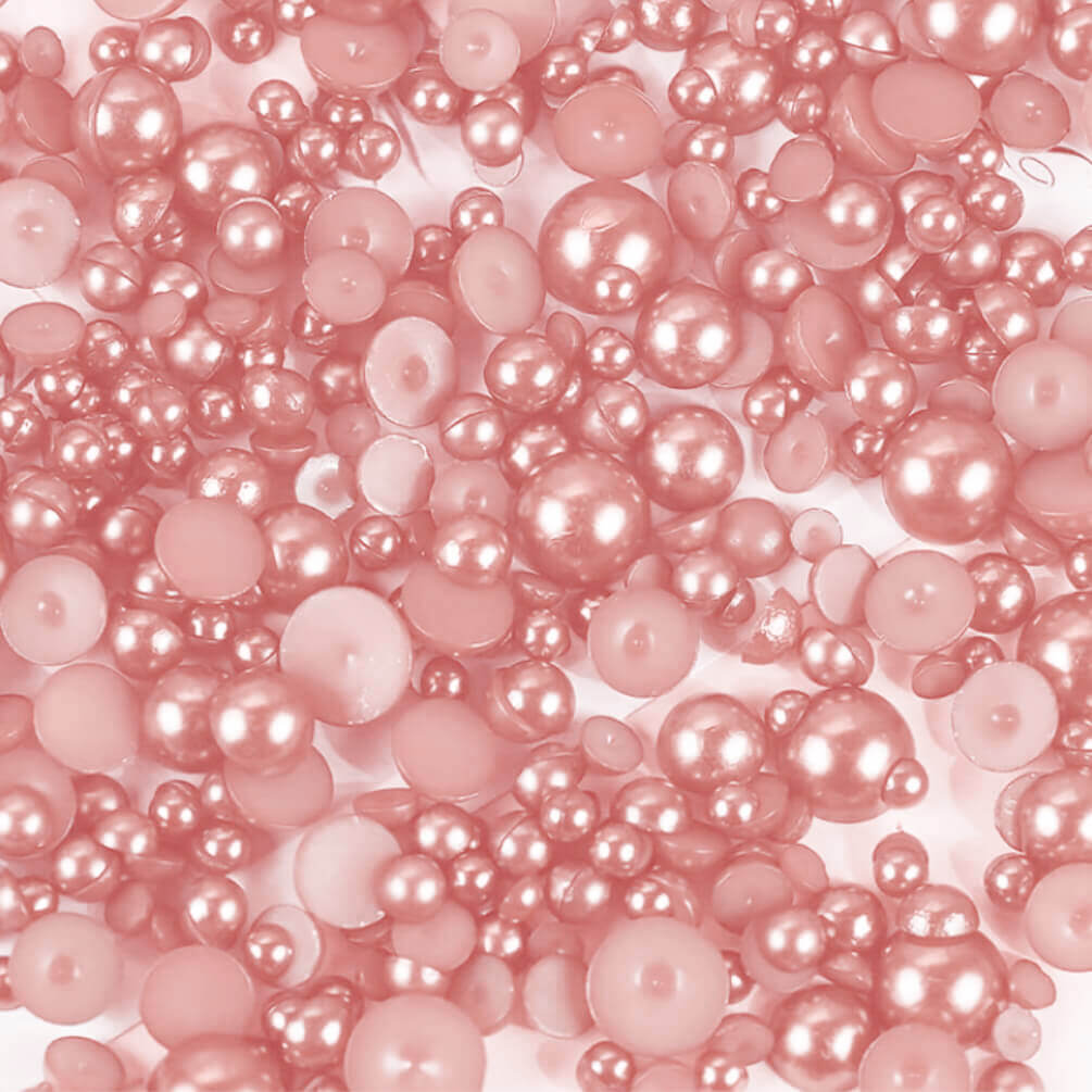 Pack of Satin Rose Half Pearls (Mixed sizes)