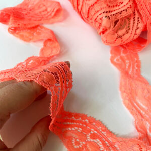 Stretch Lace Trim Tangerine