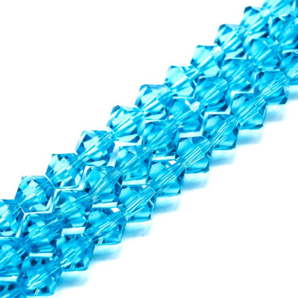Turquoise_glass bead bicone_2