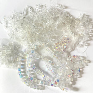 Clear & AB Mix Glass Beads (approx. 350-400 pcs. of mixed sizes)