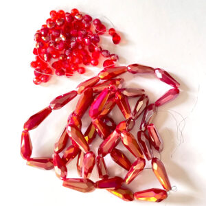 Red Mix Glass Beads (approx. 120-150 pcs. of mixed sizes)