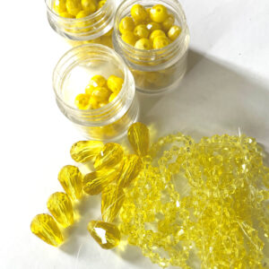 Citrine Yellow Plastic Pearls - mixed sizes (approx. 200-250 pcs.)