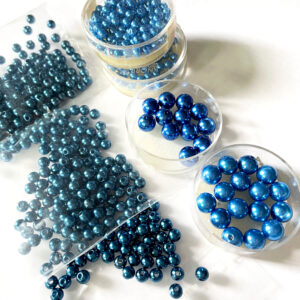 Intense Blue Mix Glass Pearls - mixed sizes (approx. 200-250 pcs.)