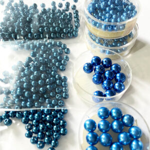 Intense Blue Mix Glass Pearls - mixed sizes (approx. 200-250 pcs.)