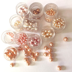 Peach Mix Glass Pearls - mixed sizes (approx. 300-350 pcs.)