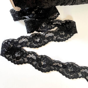Stretch Lace Trim Black