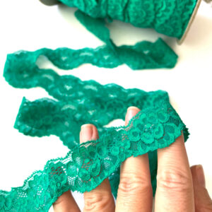 Stretch Lace Trim Emerald Green
