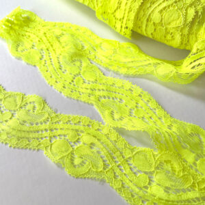 Stretch Lace Trim Fluorescent Yellow