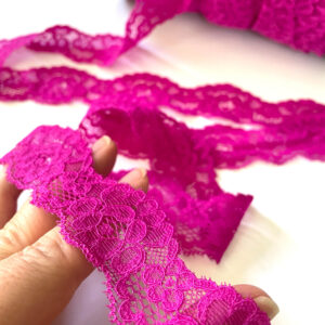 Stretch Lace Trim Fuchsia