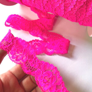Stretch Lace Trim Hot Pink