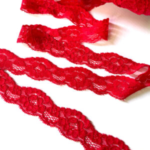 Stretch Lace Trim Red