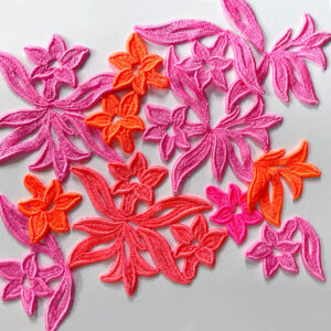 Guipure Georgina Lace Pieces in Pink-Salmon-Orange