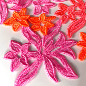Guipure Georgina Lace Pieces in Pink-Salmon-Orange