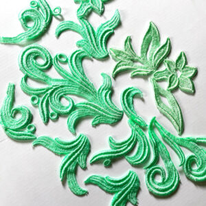 Guipure Ribbon Lace Mixed Motifs in Spearmint