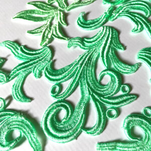 Guipure Ribbon Lace Mixed Motifs in Spearmint