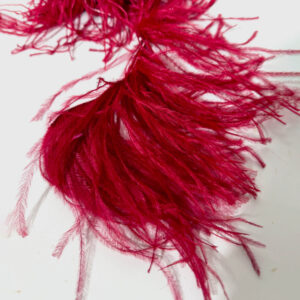 Ostrich Feather Fringe Dark Red