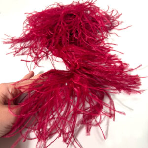 Ostrich Feather Fringe Dark Red