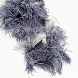 Ostrich Feather Fringe Hematite Grey